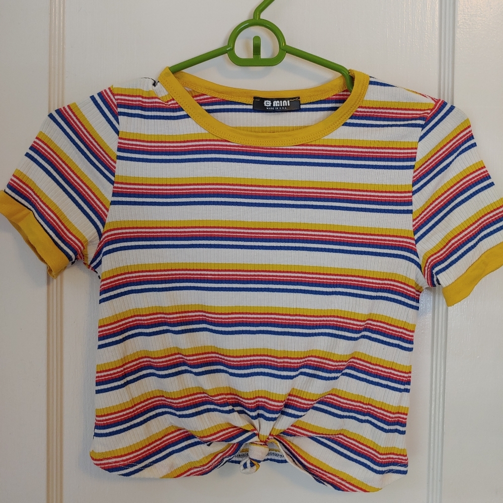 90s striped crop top